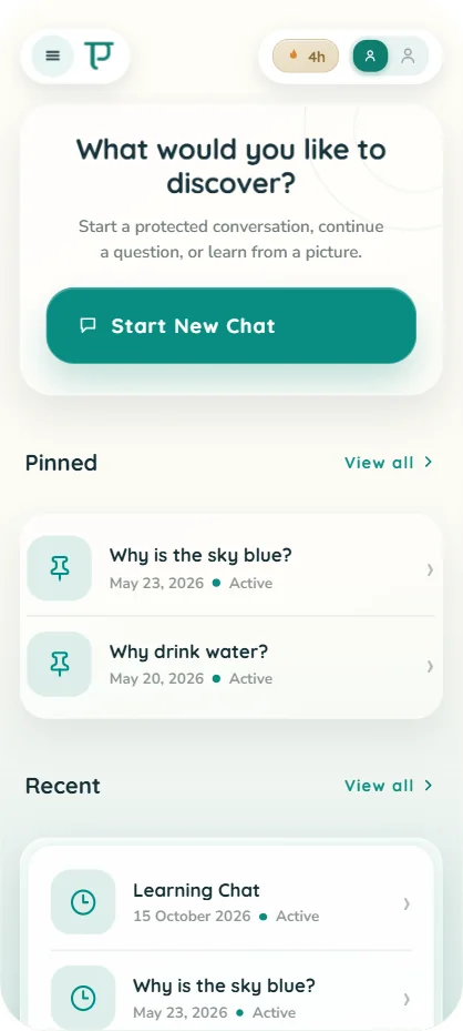 Pratvim child app home: what would you like to discover